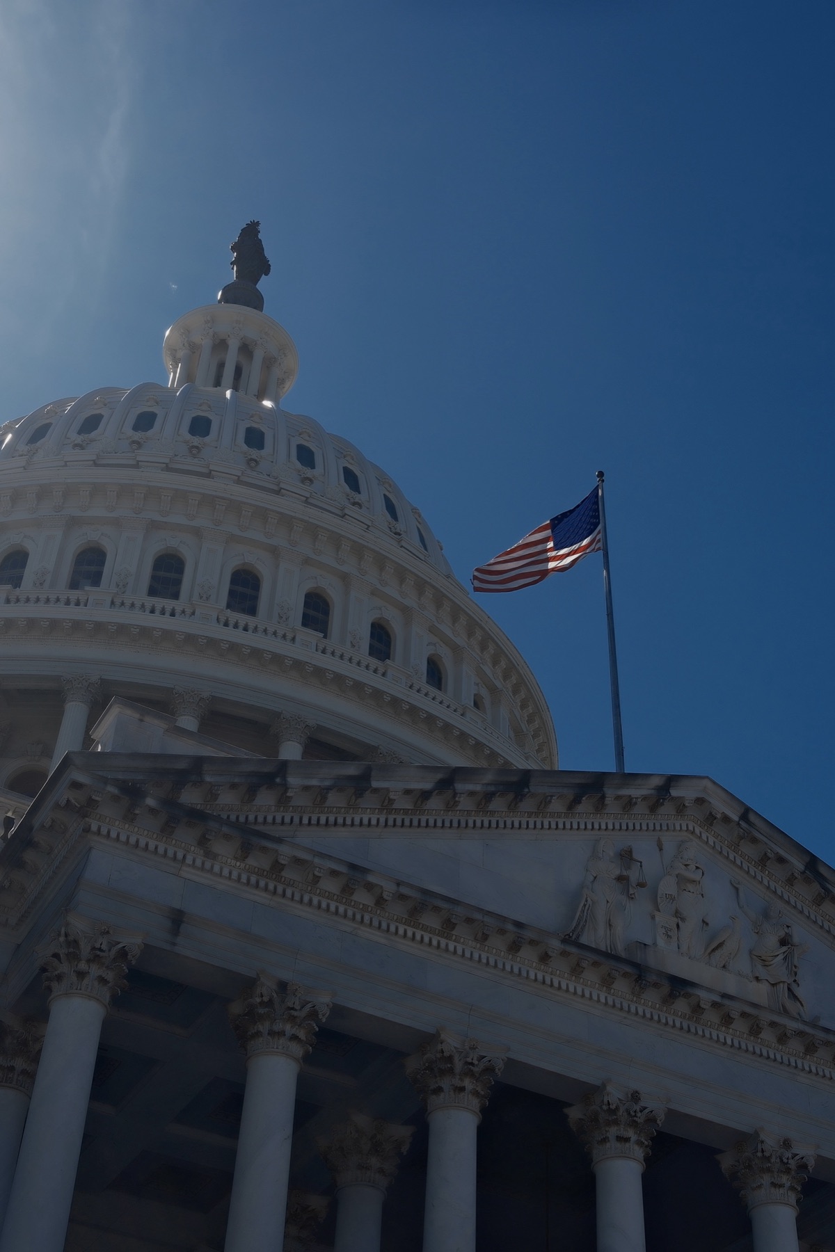 The dome and flag from below